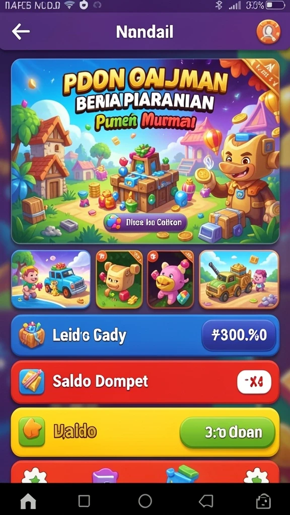 Tampilan menu awal yang menarik dan mudah dinavigasi.