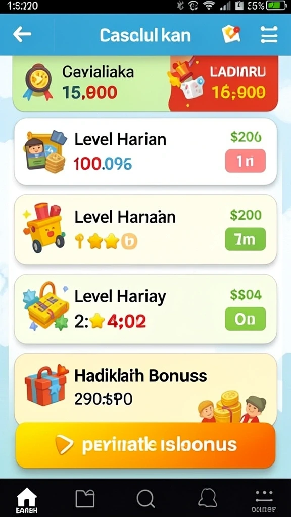 Tangkapan layar menampilkan pilihan permainan yang beragam dan menarik.