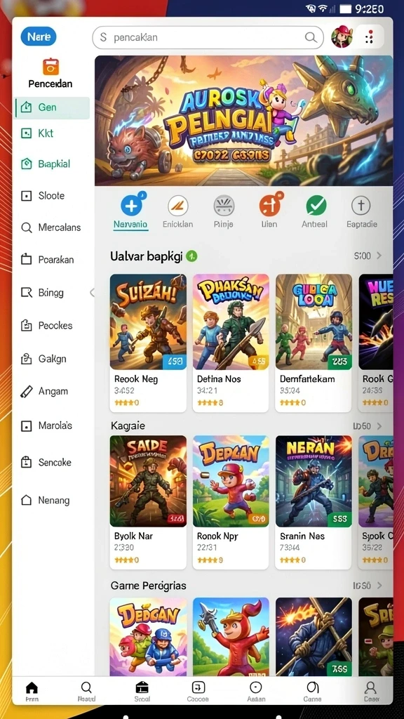Grafik memukau yang memikat mata.