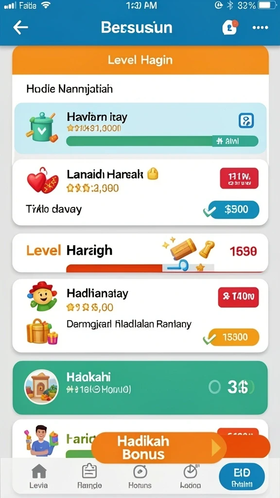 Level yang bervariasi dan menantang untuk semua pemain.