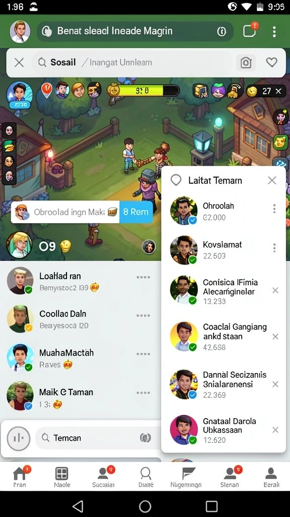 Tampilan karakter yang bisa diupgrade dengan berbagai item.